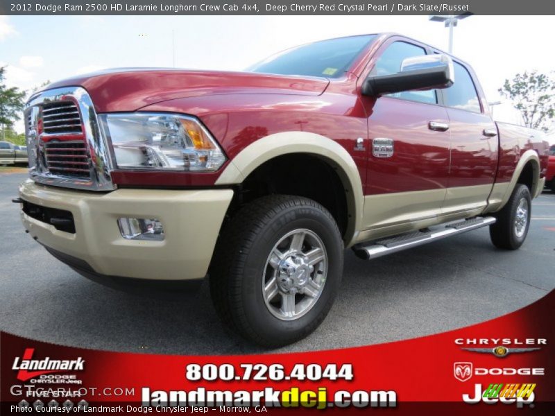 Deep Cherry Red Crystal Pearl / Dark Slate/Russet 2012 Dodge Ram 2500 HD Laramie Longhorn Crew Cab 4x4