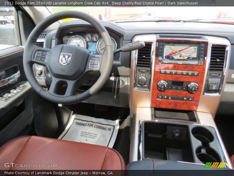 Deep Cherry Red Crystal Pearl / Dark Slate/Russet 2012 Dodge Ram 2500 HD Laramie Longhorn Crew Cab 4x4