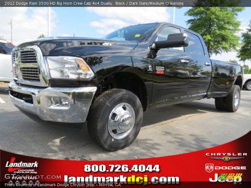 Black / Dark Slate/Medium Graystone 2012 Dodge Ram 3500 HD Big Horn Crew Cab 4x4 Dually