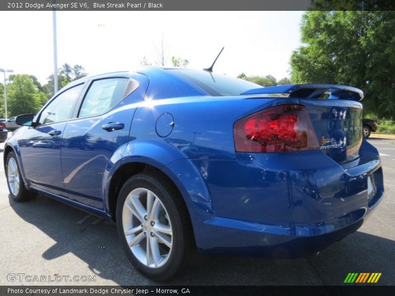 Blue Streak Pearl / Black 2012 Dodge Avenger SE V6