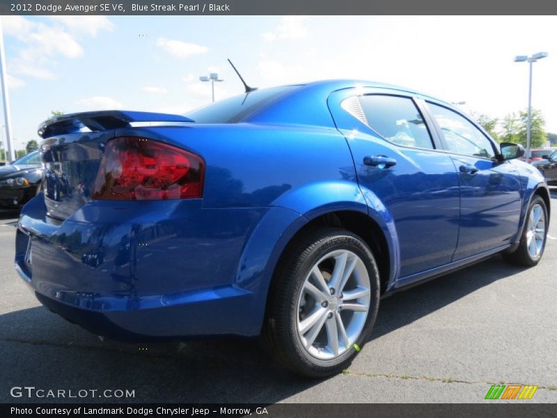 Blue Streak Pearl / Black 2012 Dodge Avenger SE V6