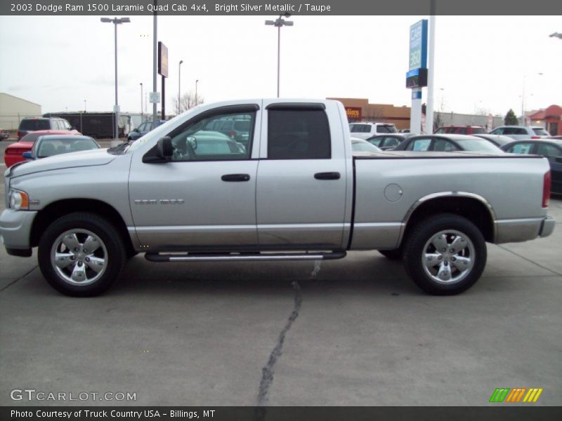 Bright Silver Metallic / Taupe 2003 Dodge Ram 1500 Laramie Quad Cab 4x4