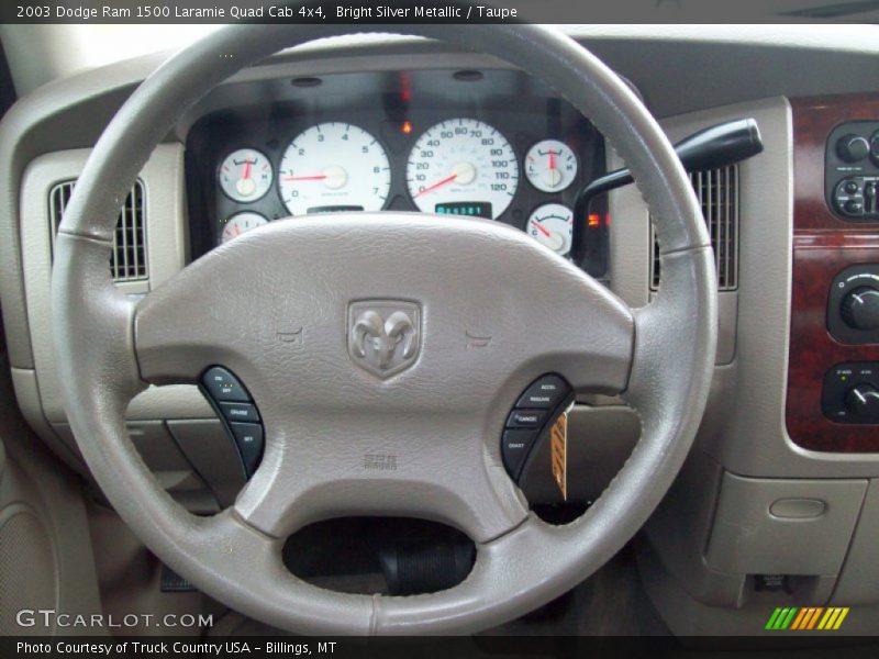 Bright Silver Metallic / Taupe 2003 Dodge Ram 1500 Laramie Quad Cab 4x4