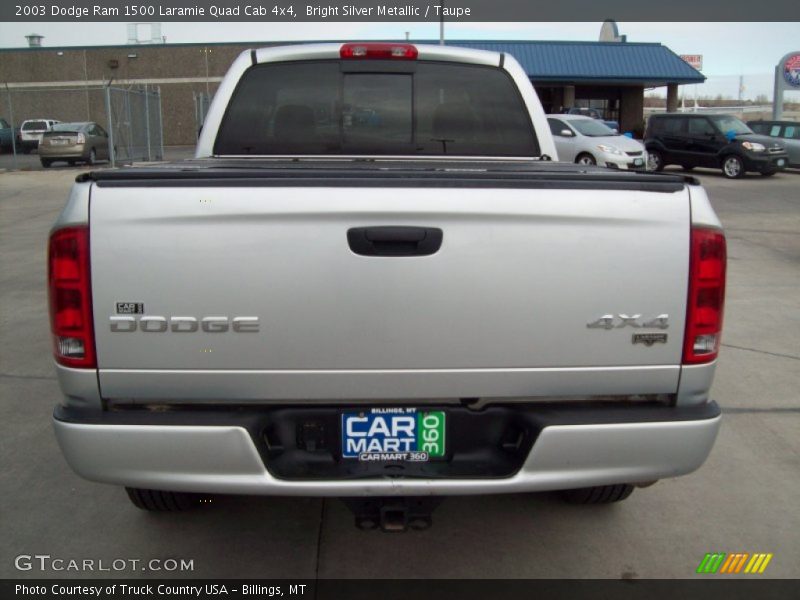 Bright Silver Metallic / Taupe 2003 Dodge Ram 1500 Laramie Quad Cab 4x4