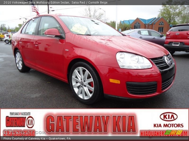 Salsa Red / Cornsilk Beige 2010 Volkswagen Jetta Wolfsburg Edition Sedan