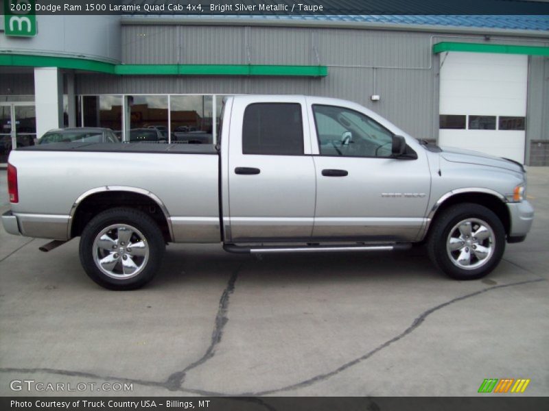 Bright Silver Metallic / Taupe 2003 Dodge Ram 1500 Laramie Quad Cab 4x4