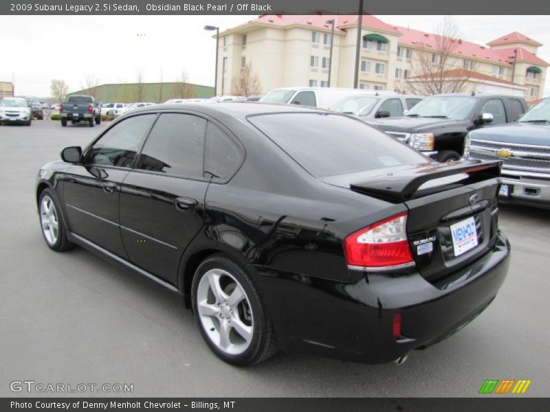 Obsidian Black Pearl / Off Black 2009 Subaru Legacy 2.5i Sedan
