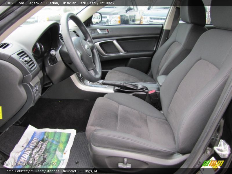 Obsidian Black Pearl / Off Black 2009 Subaru Legacy 2.5i Sedan
