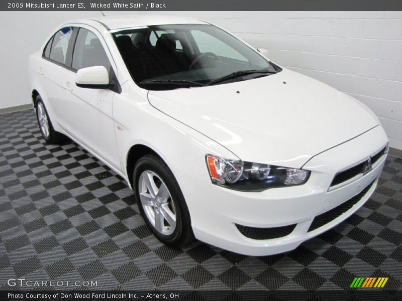 Wicked White Satin / Black 2009 Mitsubishi Lancer ES