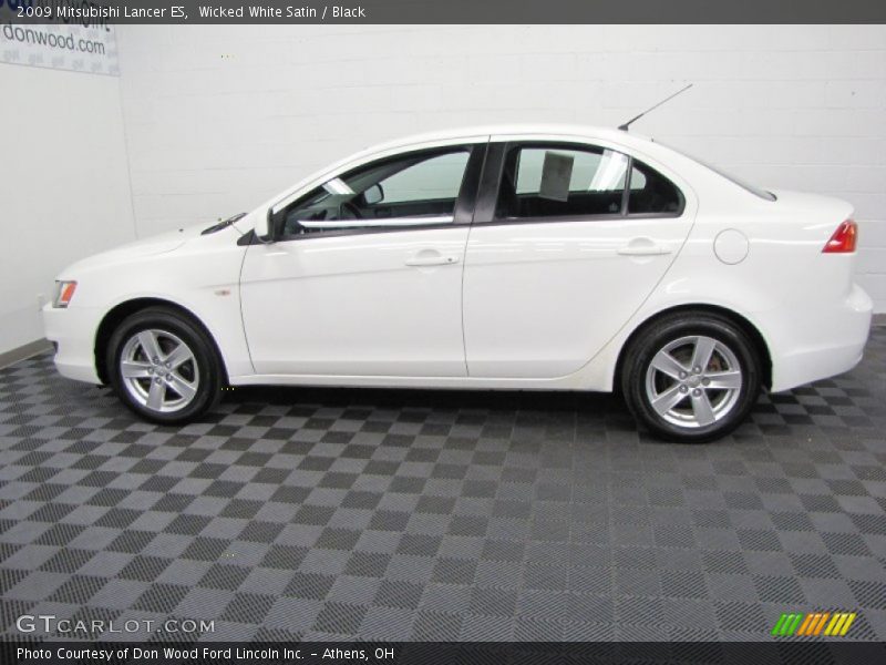 Wicked White Satin / Black 2009 Mitsubishi Lancer ES