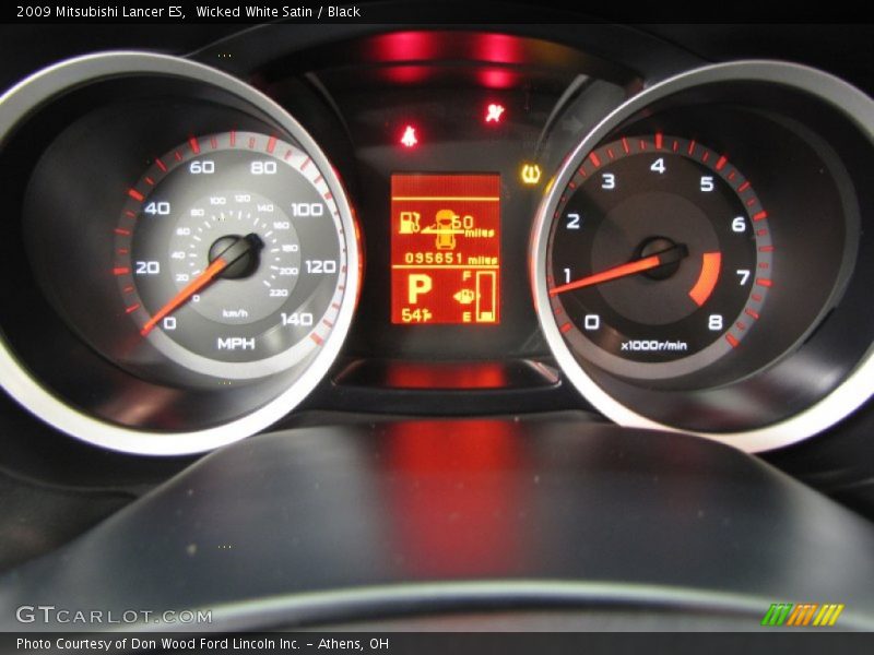 Wicked White Satin / Black 2009 Mitsubishi Lancer ES