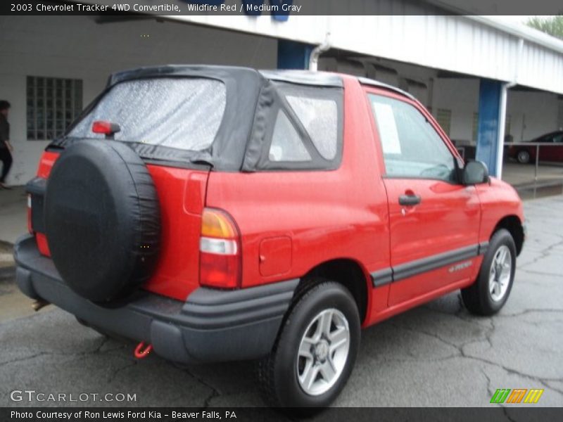 Wildfire Red / Medium Gray 2003 Chevrolet Tracker 4WD Convertible