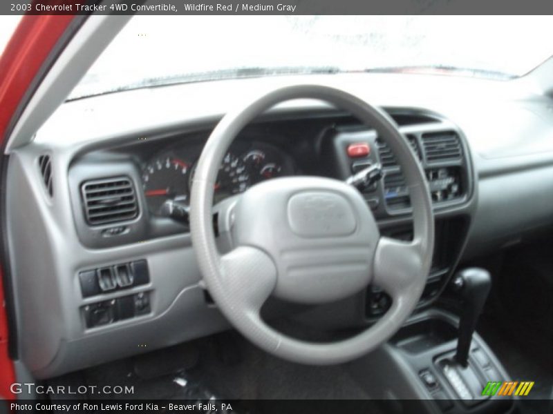 Wildfire Red / Medium Gray 2003 Chevrolet Tracker 4WD Convertible