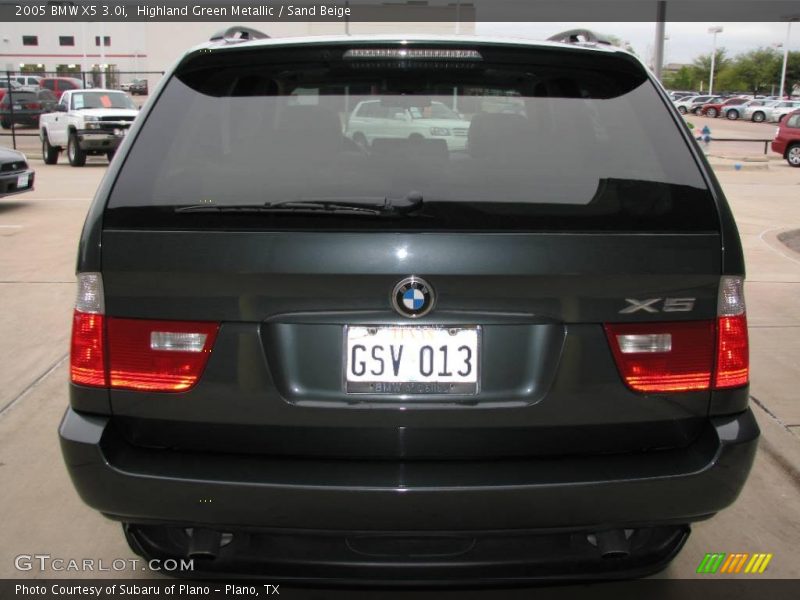Highland Green Metallic / Sand Beige 2005 BMW X5 3.0i
