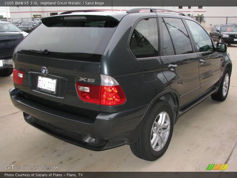 Highland Green Metallic / Sand Beige 2005 BMW X5 3.0i