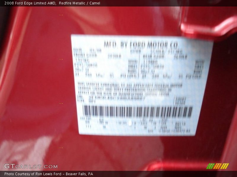 Redfire Metallic / Camel 2008 Ford Edge Limited AWD