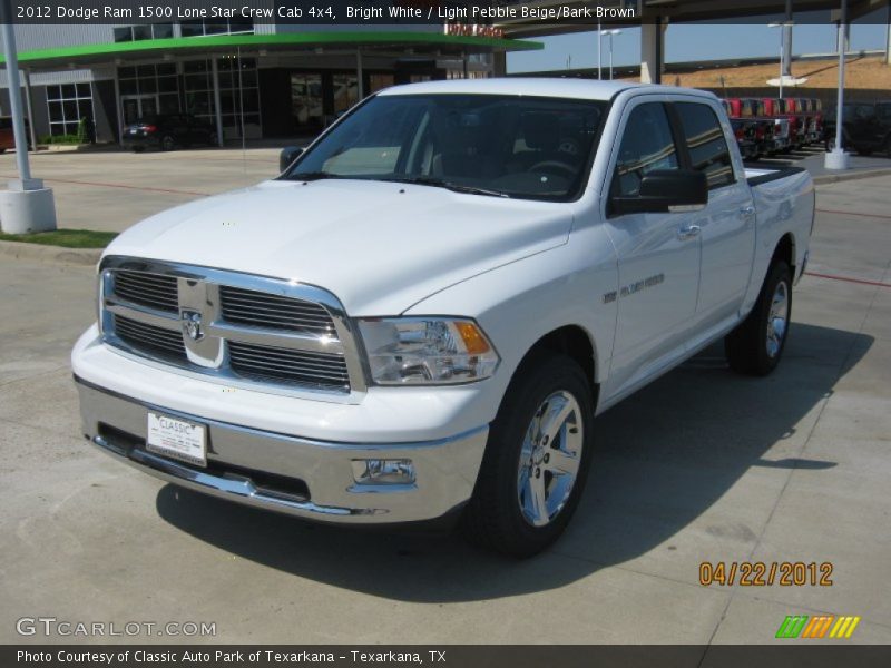 Bright White / Light Pebble Beige/Bark Brown 2012 Dodge Ram 1500 Lone Star Crew Cab 4x4