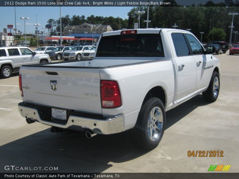 Bright White / Light Pebble Beige/Bark Brown 2012 Dodge Ram 1500 Lone Star Crew Cab 4x4