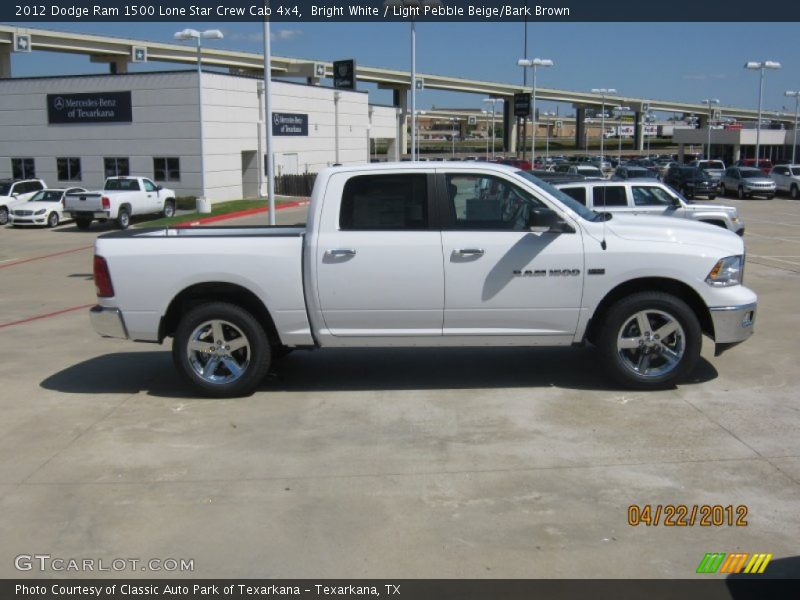 Bright White / Light Pebble Beige/Bark Brown 2012 Dodge Ram 1500 Lone Star Crew Cab 4x4