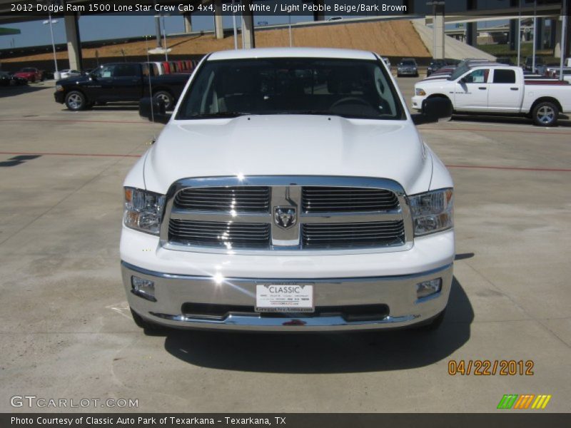 Bright White / Light Pebble Beige/Bark Brown 2012 Dodge Ram 1500 Lone Star Crew Cab 4x4