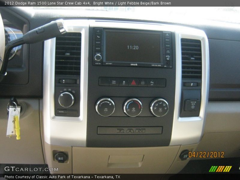Bright White / Light Pebble Beige/Bark Brown 2012 Dodge Ram 1500 Lone Star Crew Cab 4x4