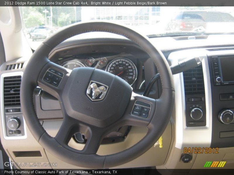 Bright White / Light Pebble Beige/Bark Brown 2012 Dodge Ram 1500 Lone Star Crew Cab 4x4