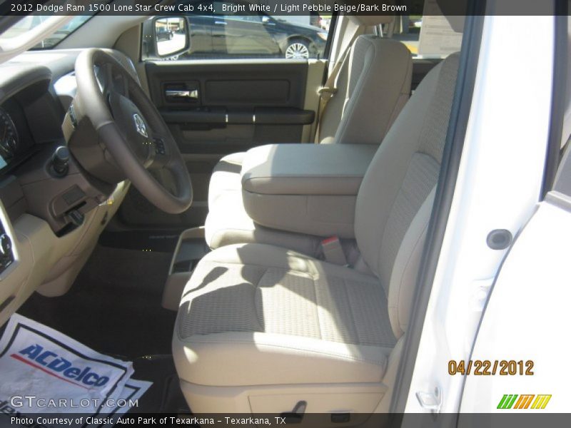 Bright White / Light Pebble Beige/Bark Brown 2012 Dodge Ram 1500 Lone Star Crew Cab 4x4