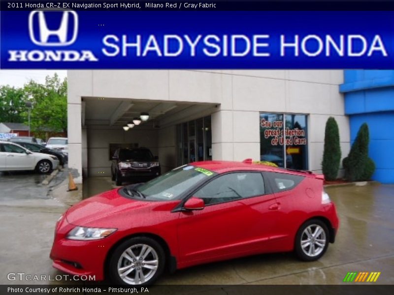 Milano Red / Gray Fabric 2011 Honda CR-Z EX Navigation Sport Hybrid