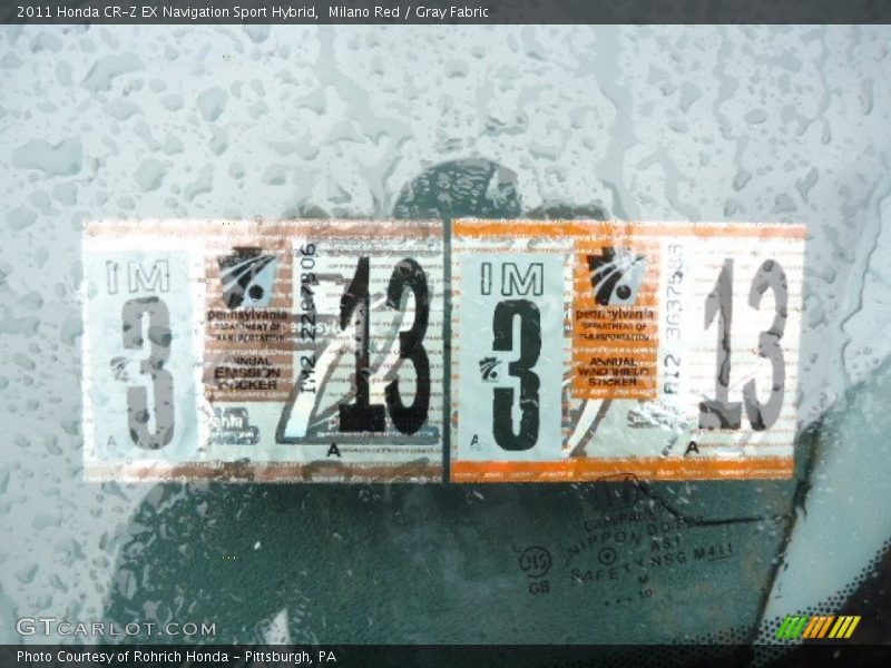 Milano Red / Gray Fabric 2011 Honda CR-Z EX Navigation Sport Hybrid