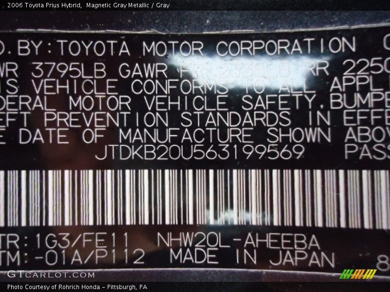 Magnetic Gray Metallic / Gray 2006 Toyota Prius Hybrid