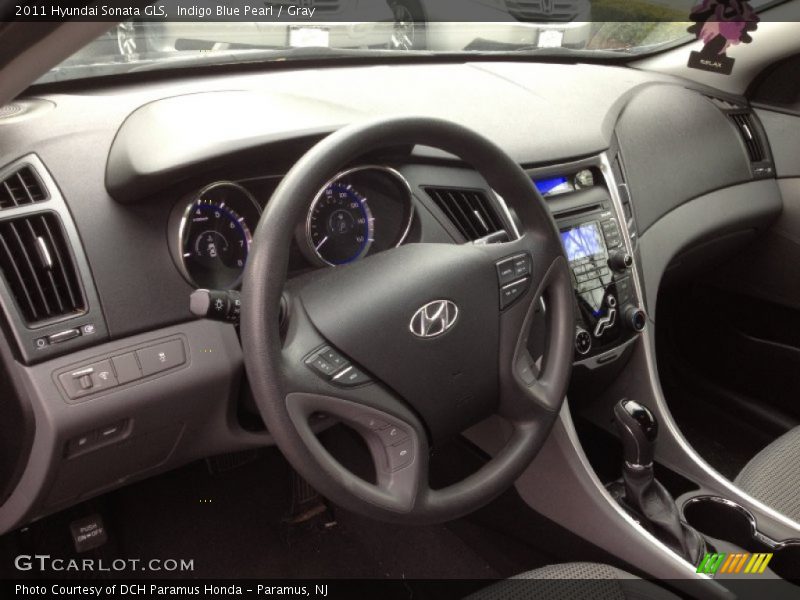 Indigo Blue Pearl / Gray 2011 Hyundai Sonata GLS