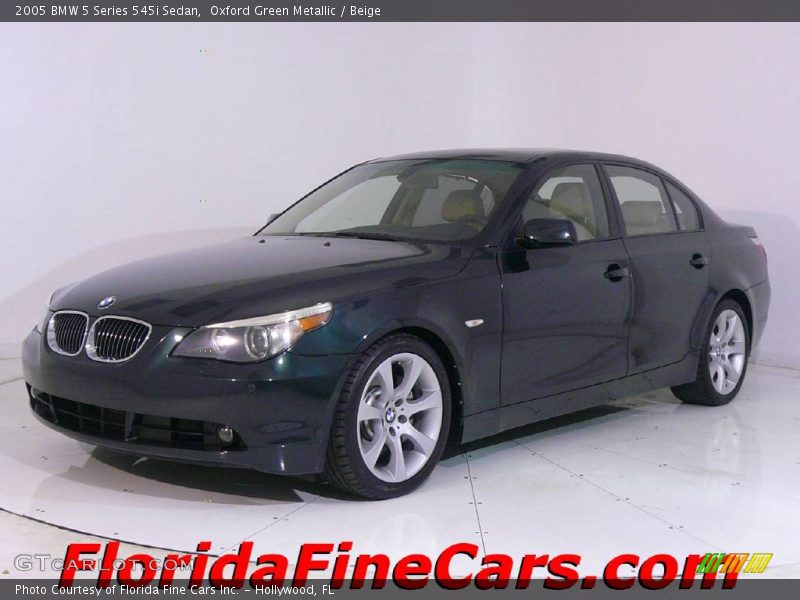 Oxford Green Metallic / Beige 2005 BMW 5 Series 545i Sedan