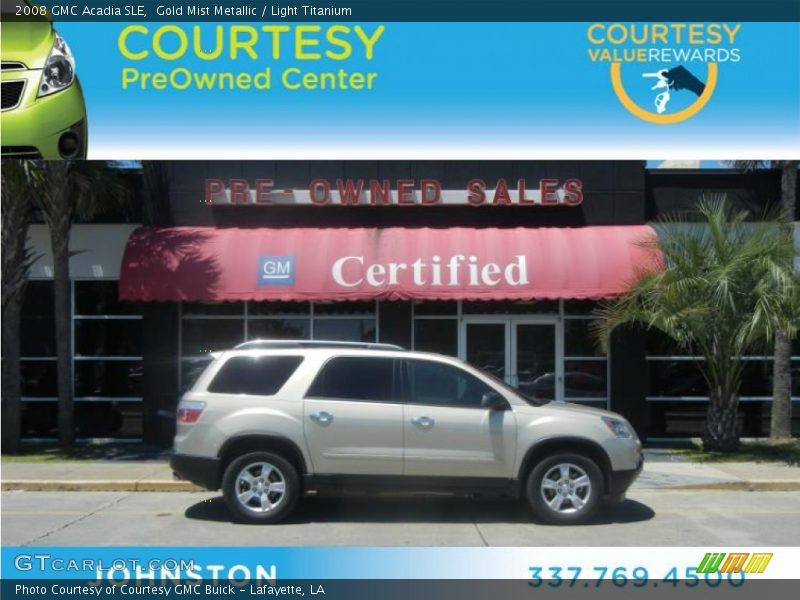 Gold Mist Metallic / Light Titanium 2008 GMC Acadia SLE
