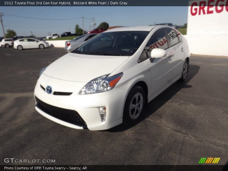 Blizzard White Pearl / Dark Gray 2012 Toyota Prius 3rd Gen Four Hybrid