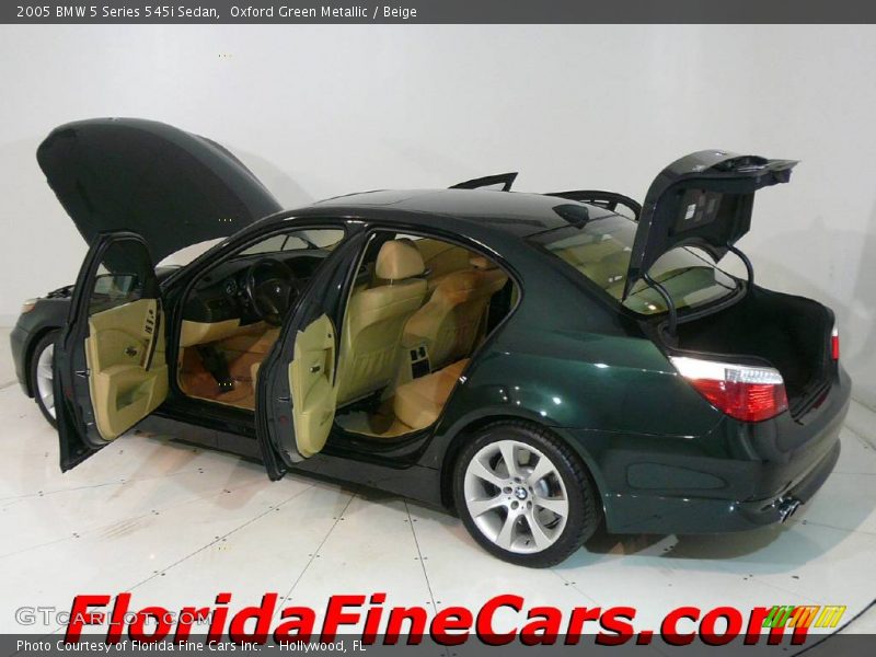 Oxford Green Metallic / Beige 2005 BMW 5 Series 545i Sedan