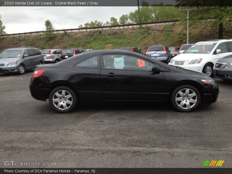 Crystal Black Pearl / Gray 2010 Honda Civic LX Coupe