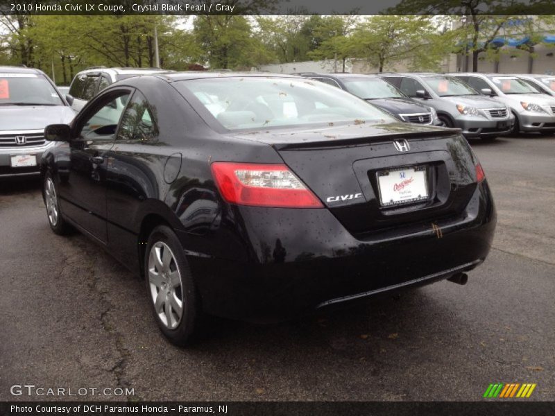 Crystal Black Pearl / Gray 2010 Honda Civic LX Coupe