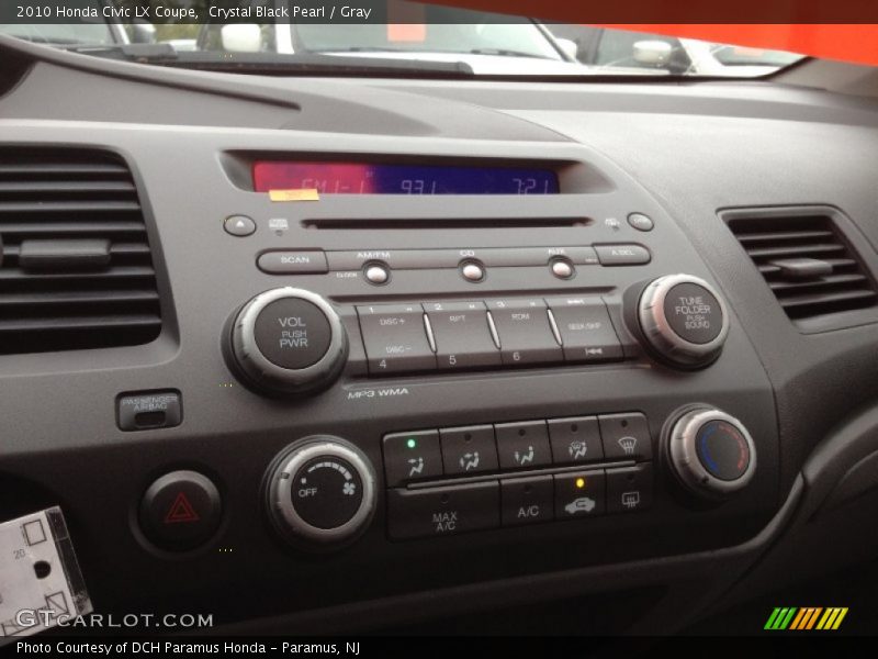 Crystal Black Pearl / Gray 2010 Honda Civic LX Coupe