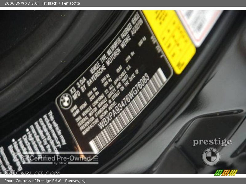 Jet Black / Terracotta 2006 BMW X3 3.0i