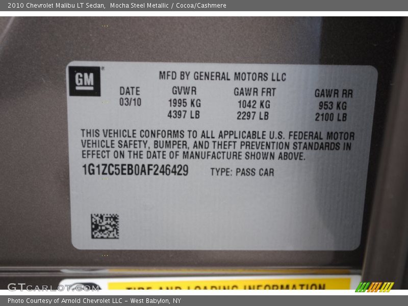 Mocha Steel Metallic / Cocoa/Cashmere 2010 Chevrolet Malibu LT Sedan