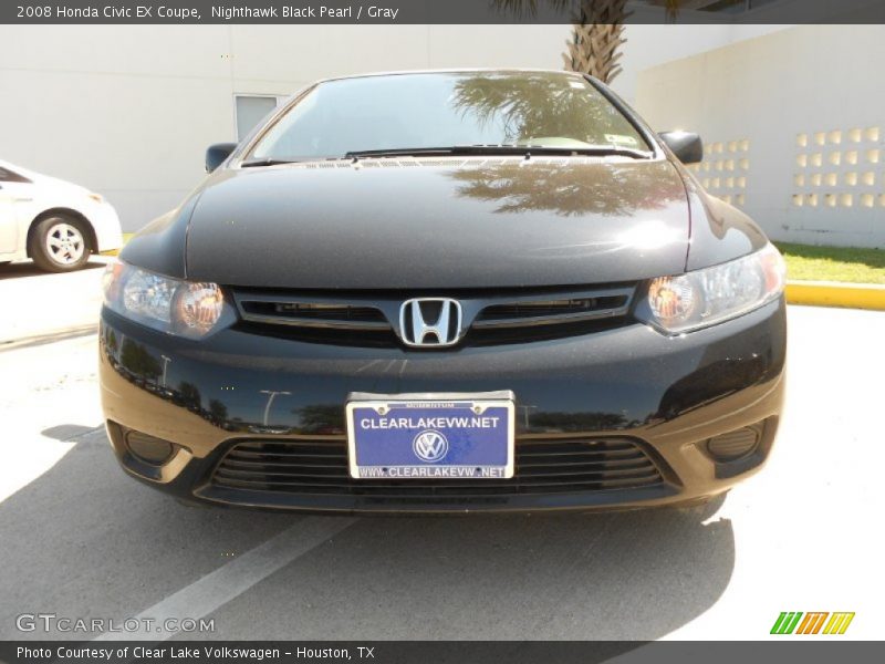 Nighthawk Black Pearl / Gray 2008 Honda Civic EX Coupe