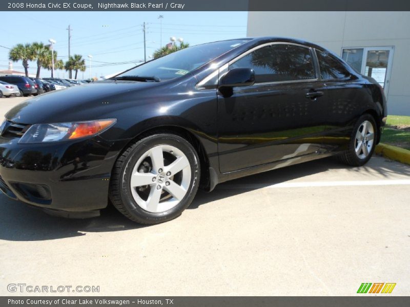Nighthawk Black Pearl / Gray 2008 Honda Civic EX Coupe