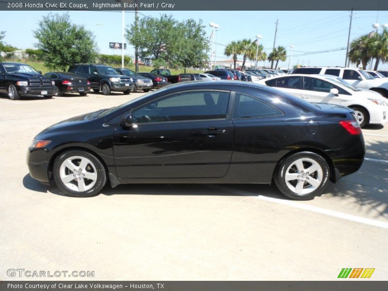 Nighthawk Black Pearl / Gray 2008 Honda Civic EX Coupe
