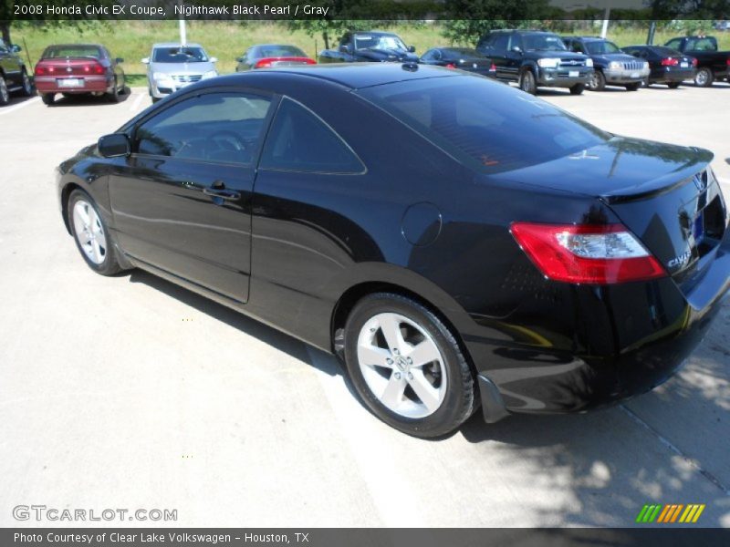 Nighthawk Black Pearl / Gray 2008 Honda Civic EX Coupe