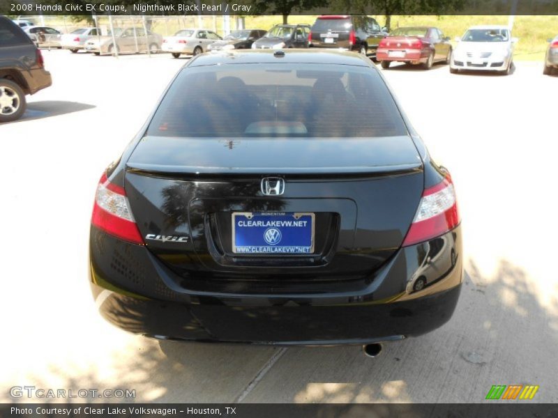Nighthawk Black Pearl / Gray 2008 Honda Civic EX Coupe