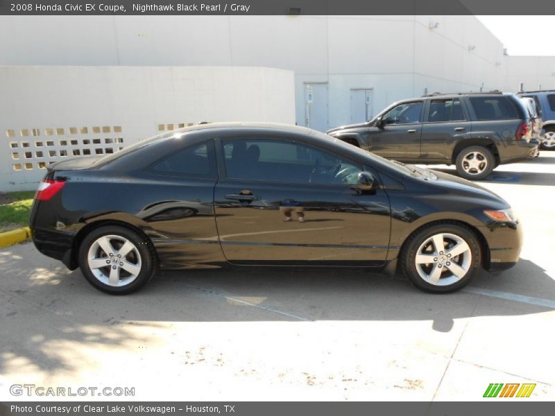 Nighthawk Black Pearl / Gray 2008 Honda Civic EX Coupe