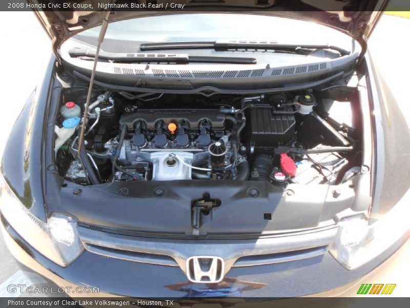 Nighthawk Black Pearl / Gray 2008 Honda Civic EX Coupe