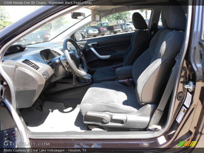 Nighthawk Black Pearl / Gray 2008 Honda Civic EX Coupe