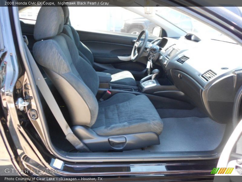 Nighthawk Black Pearl / Gray 2008 Honda Civic EX Coupe