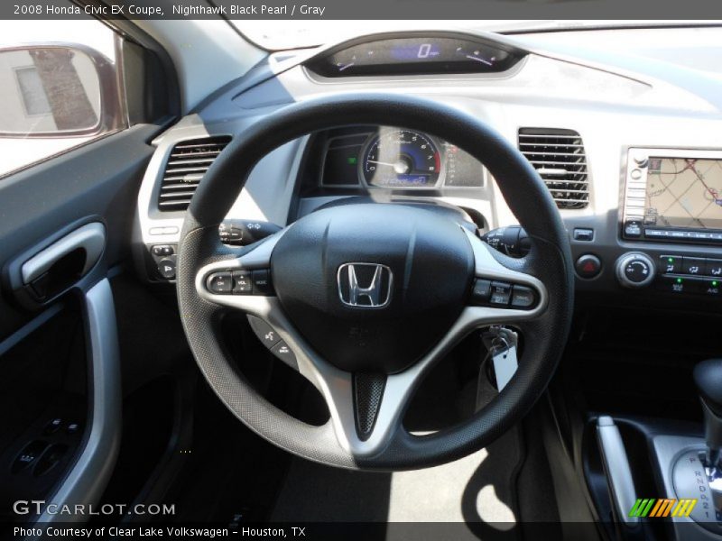 Nighthawk Black Pearl / Gray 2008 Honda Civic EX Coupe